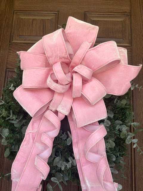 Luxury Pink Velvet Bow