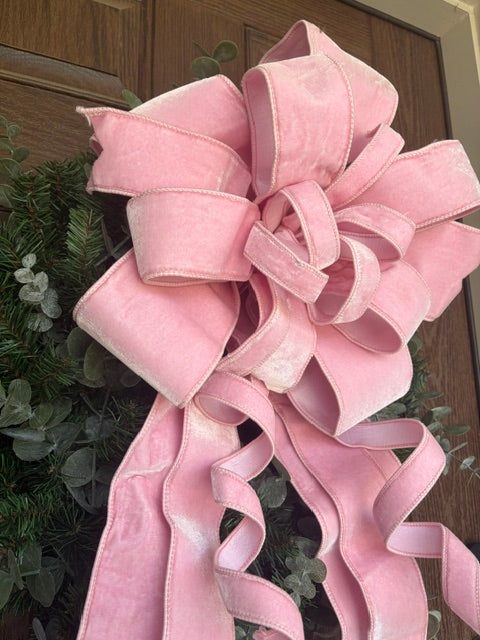 Luxury Pink Velvet Bow