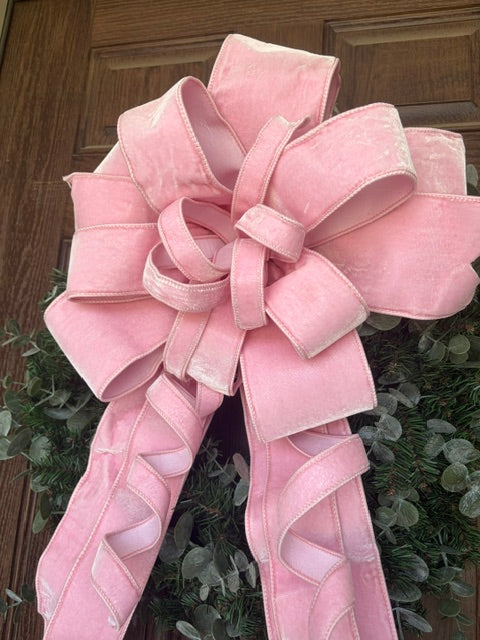 Luxury Pink Velvet Bow