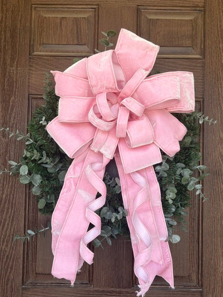 Luxury Pink Velvet Bow