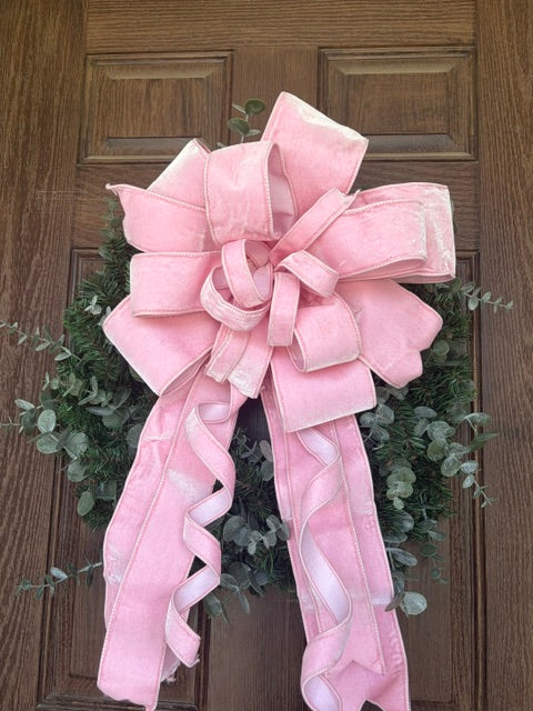 Luxury Pink Velvet Bow