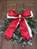 Red Glittered, Gold and Ivory Simple Bow
